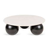 Ala Marble Coffee Table with marble top and black mango wood base, ideal as a modern center table or tea table for living room decor.